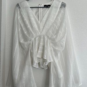 Flowy Long Sleeve White Blouse